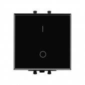DKC Avanti Черный квадрат Выключатель двухполюсный одноклавишный 2 модуля