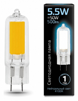 Лампа светодиодная Gauss LED G4 G4 5.5Вт 4100K 107807205