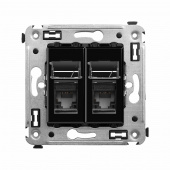 DKC Avanti Черный квадрат Компьютерная розетка RJ-45 двойная  категория 5e