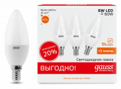Набор из 3 ламп светодиодных Gauss LED Elementary E14 7Вт 3000K 33117T