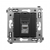 DKC Avanti Черный матовый Компьютерная розетка RJ-45  категория 6 экранированная