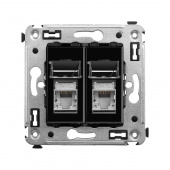 DKC Avanti Черный квадрат Компьютерная розетка RJ-45 двойная  категория 5e экранированная