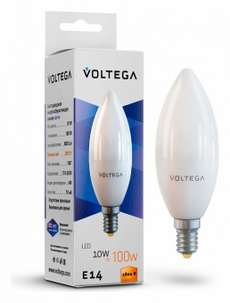 Лампа светодиодная Voltega Simple E14 10Вт 2800K VG2-C37E14warm10W