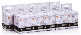 Лампа светодиодная Gauss Софит GU10 5.5Вт 3000K 13616