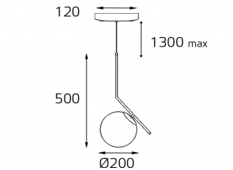Светильник подвесной ITALLINE Bolla SP 6212/200 brass