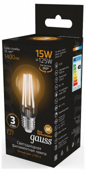Лампа светодиодная Gauss Filament E27 15Вт 2700K 102902115