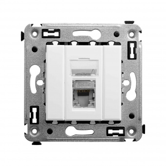 DKC Avanti Белое облако Компьютерная розетка RJ-45 одинарная  категория  5e экранированная