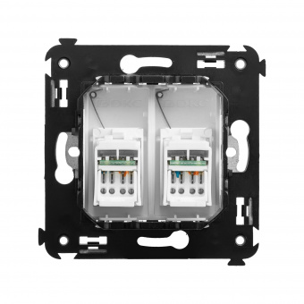 DKC Avanti Белое облако Компьютерная розетка RJ-45 двойная  категория  6А