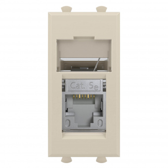 DKC Avanti Ванильная дымка Компьютерная розетка RJ-45  категория 5е экранированная 1 модуль