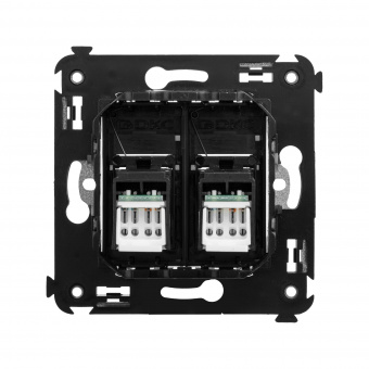 DKC Avanti Черный квадрат Компьютерная розетка RJ-45 двойная  категория  6А