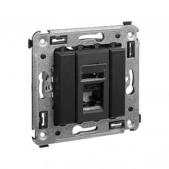 DKC Avanti Черный матовый Компьютерная розетка RJ-45 один  категория 5e