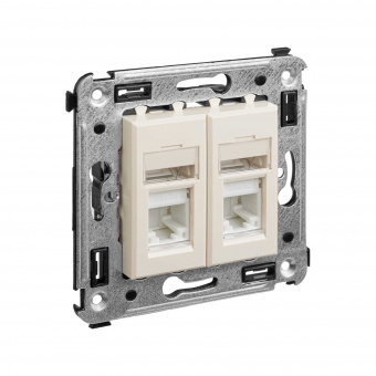DKC Avanti Ванильная дымка Компьютерная розетка RJ-45 двойная  категория 5e