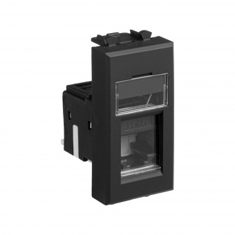 DKC Avanti Черный матовый Компьютерная розетка RJ-45  категория 5е 1 модуль