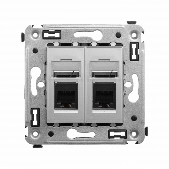 DKC Avanti Закаленная сталь телефонная розетка RJ-12 двойная