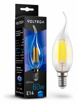 Лампа светодиодная Voltega Crystal E14 6Вт 4000K VG10-CW1E14cold6W-F