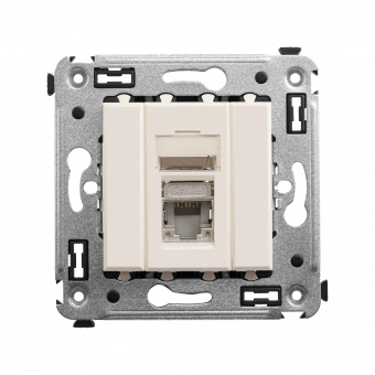 DKC Avanti Ванильная дымка Компьютерная розетка RJ-45 одинарная  категория  5e экранированная