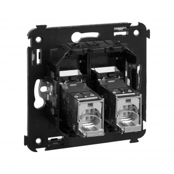 DKC Avanti Черный квадрат Компьютерная розетка RJ-45 двойная  категория 5e экранированная