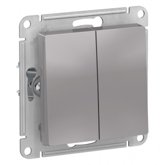 Schneider Electric AtlasDesign Алюминий Выключатель 2-клавишный сх.5, 10АХ ATN000351
