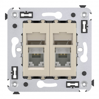 DKC Avanti Ванильная дымка Компьютерная розетка RJ-45 двойная  категория 6