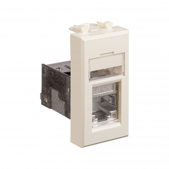 DKC Avanti Ванильная дымка Компьютерная розетка RJ-45  категория 5е экранированная 1 модуль