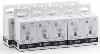 Лампа светодиодная Gauss Led Elementary A60 E27 7Вт 4100K 23227A
