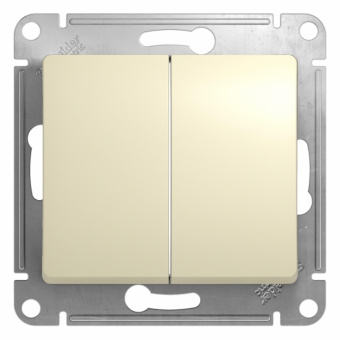 Schneider Electric Glossa Беж Выключатель 2-клавишный, сх.5, 10АХ GSL000251