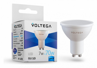 Лампа светодиодная Voltega Simple GU10 7Вт 4000K VG2-S2GU10cold7W