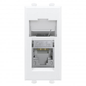 DKC Avanti Белое облако Компьютерная розетка RJ-45  категория 5е экранированная 1 модуль