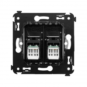 DKC Avanti Черный матовый Компьютерная розетка RJ-45 двойная  категория 6