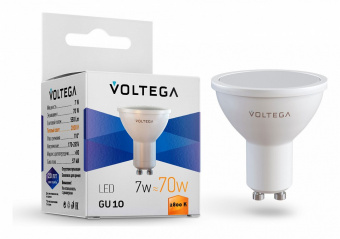 Лампа светодиодная Voltega Simple GU10 7Вт 2800K VG2-S2GU10warm7W