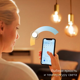 Лампа светодиодная с управлением через Wi-Fi Gauss Smart Home E27 6.5Вт 2000-5500K 1340112