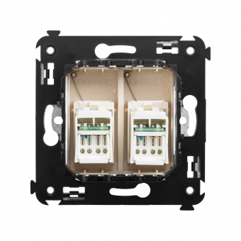 DKC Avanti Ванильная дымка Компьютерная розетка RJ-45 двойная  категория 6