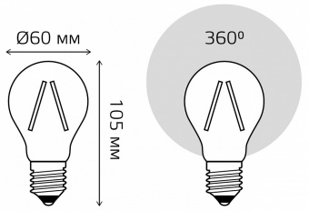 Лампа светодиодная Gauss Filament E27 12Вт 4100K 102902212