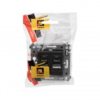 DKC Avanti Черный матовый Компьютерная розетка RJ-45 двойная  категория 6