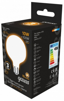 Лампа светодиодная Gauss Filament E27 10Вт 3000K 189202110