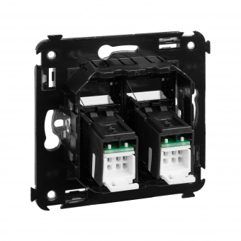 DKC Avanti Черный матовый Компьютерная розетка RJ-45 двойная  категория 5e