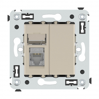 DKC Avanti Ванильная дымка Компьютерная розетка RJ-45 одинарная  категория  5e экранированная