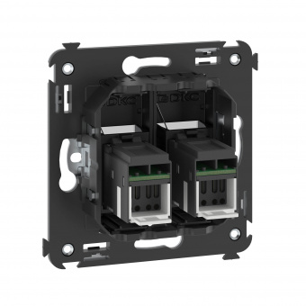 DKC Avanti Черный матовый Компьютерная розетка RJ-45 двойная  категория 6А