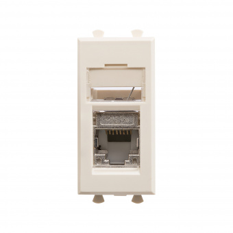 DKC Avanti Ванильная дымка Компьютерная розетка RJ-45  категория 5е экранированная 1 модуль