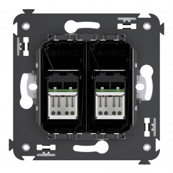 DKC Avanti Черный квадрат Компьютерная розетка RJ-45 двойная  категория 6